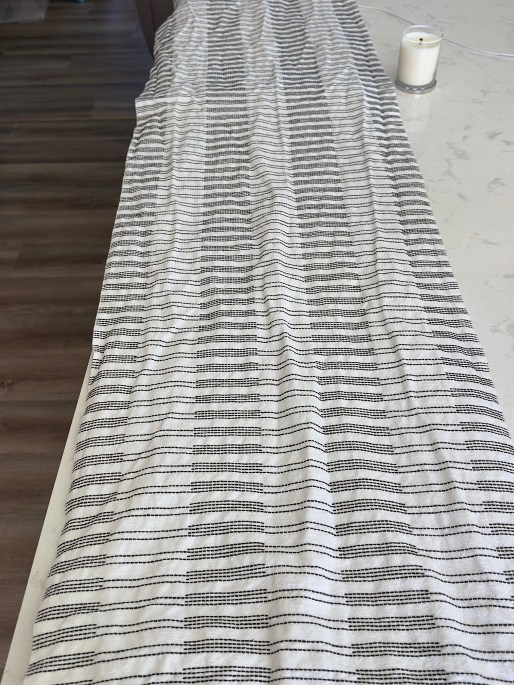 Striped Black and White Lightweight Table runner
